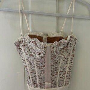 White Lace Corset Bodysuit.
